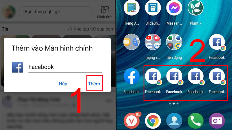 Tuỳ chỉnh theo tên của bạn muốn đặt, sau đó chọn Thêm. Thực hiện thao tác tương tự từ bước 1 đến bước 3 để thêm nhiều icon theo ý bạn.